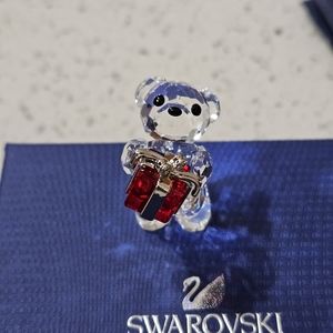 Rare Swarovski Crystal Bear with red gift box, new comes with original box, bag
